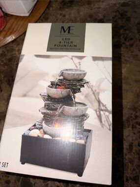 Expressions LED 4-Tier Fountain - White and Silver